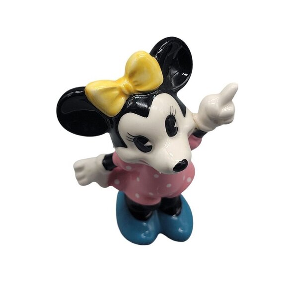 Disney Japan Minnie Mouse Figurine 4" Ceramic Handmade Handpainted Collectible - Picture 7 of 16